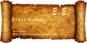Erkli Eszter névjegykártya